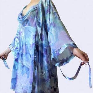 Vintage California Dynasty Cowl Neck Slip and Robe Lingerie Set